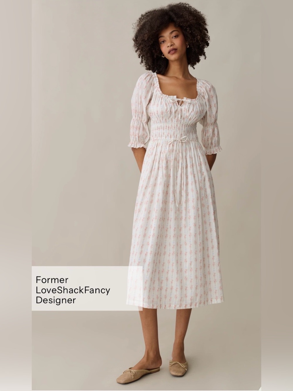 Sorella Marguerite Cotton Midi Dress Large NWT Former LoveShackFancy Designer